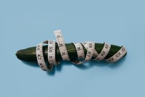 cucumber wrapped in measuring tape