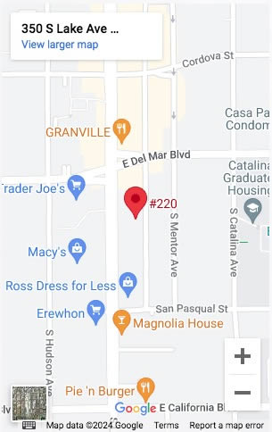 Map to Fusion Wellness PT Pasadena Location